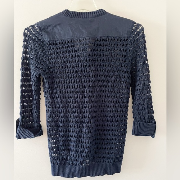 NWT Jones New York Navy Admiral Crochet Button Down Cardigan Small - Picture 9 of 11